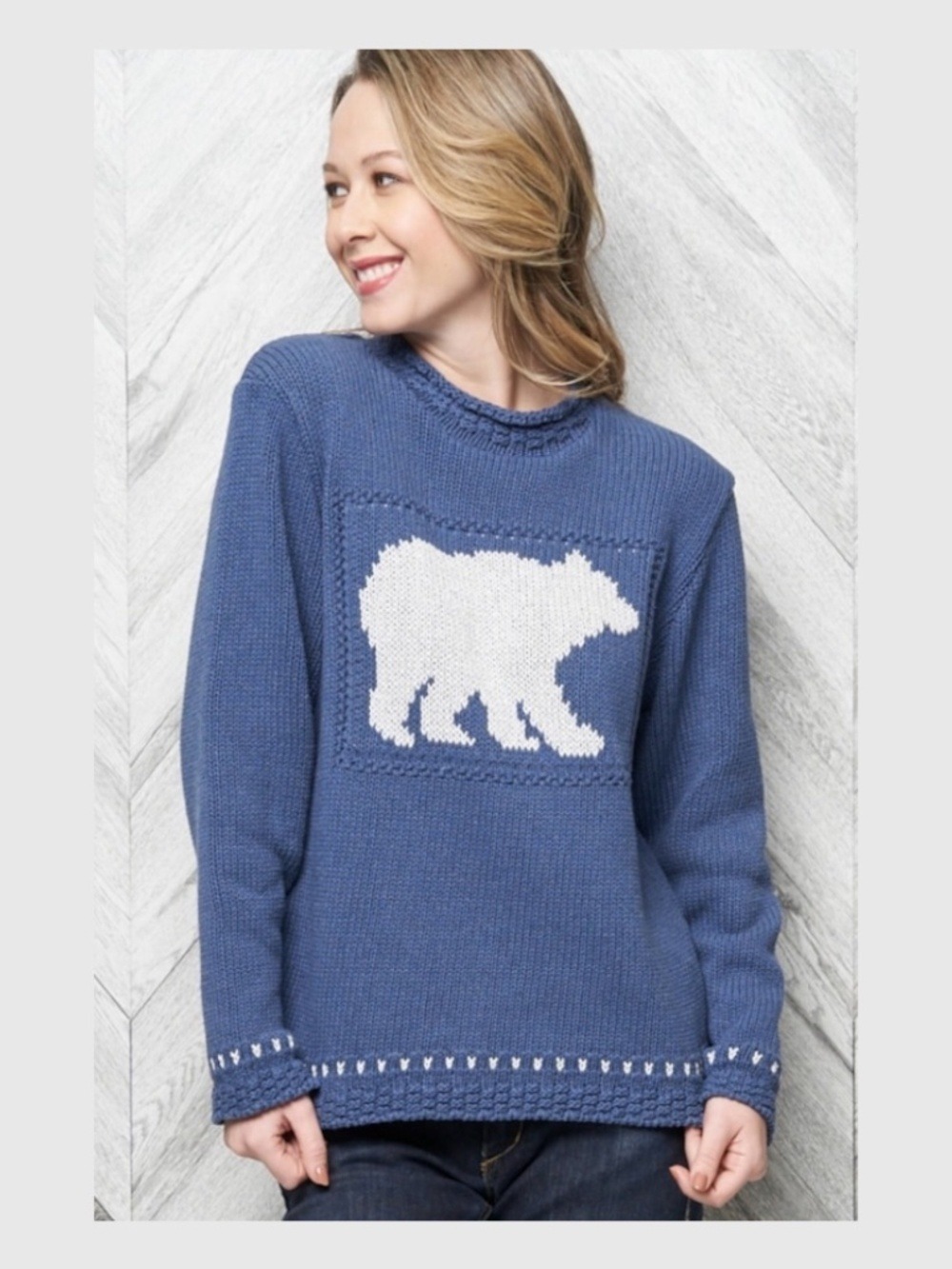 PARKHURST COTTON COUNTRY Cotton Blend Canadiana Laurentian Bear Pullover Sz XL